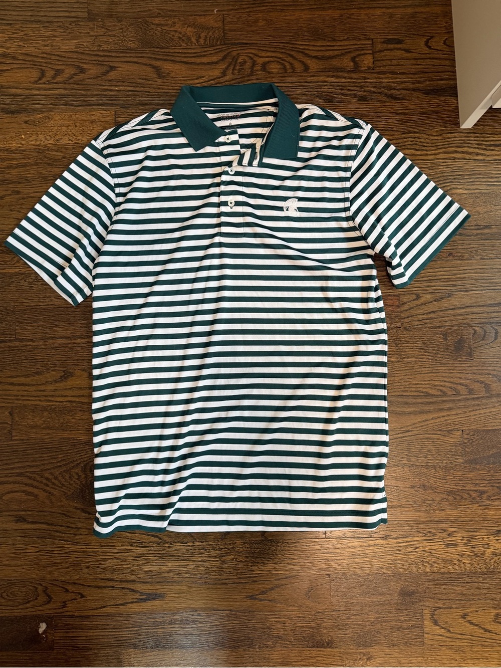Oxford Green & White Striped Polo